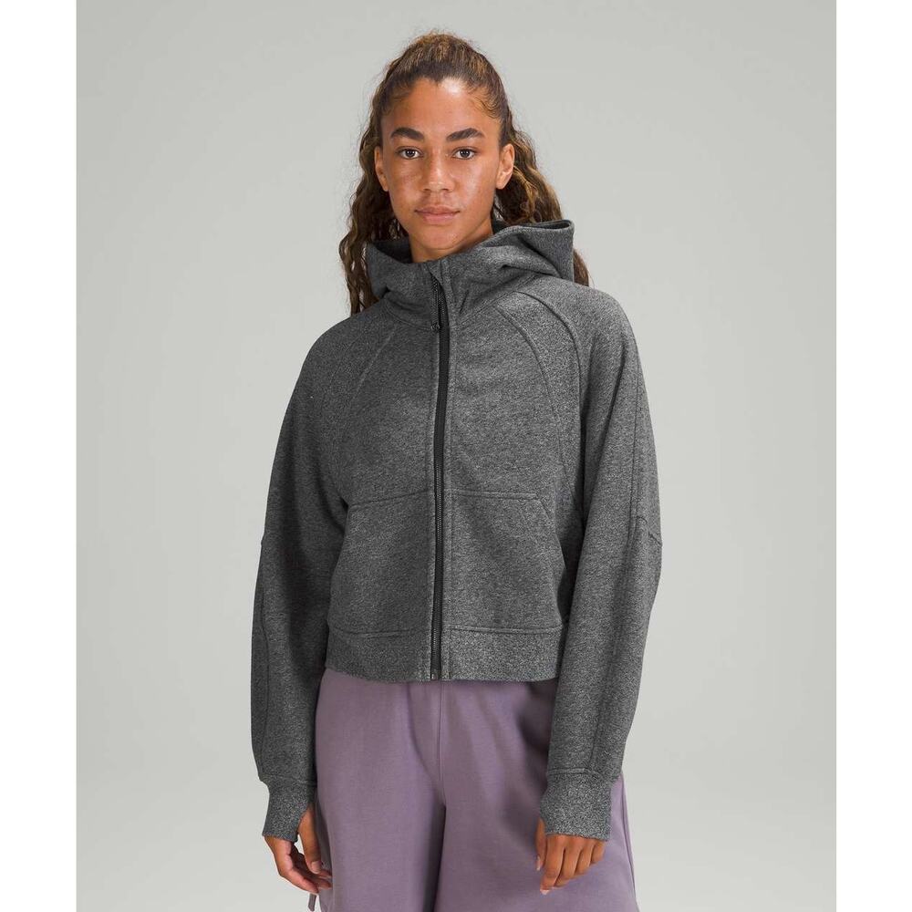 Lululemon Scuba Oversized Full Zip Hoodie Heathered Speckled Black XS/S